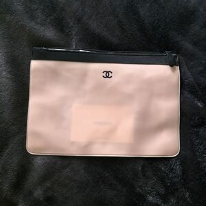 Chanel Pink and Black Pouch